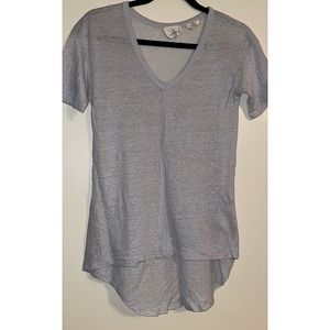 Nanavatee Gray Burnout V-Neck Tee, Medium